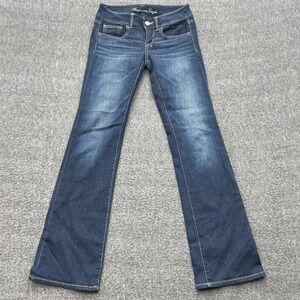 American Eagle Slim Boot Jeans Women's Size 2 Regular Blue Low Rise Denim Dark